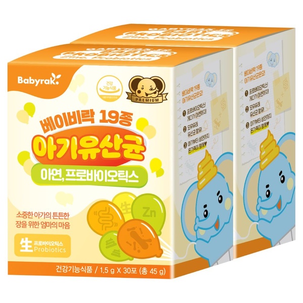 [1+1] 19종 아기유산균 요구르트맛 (30포+30포)