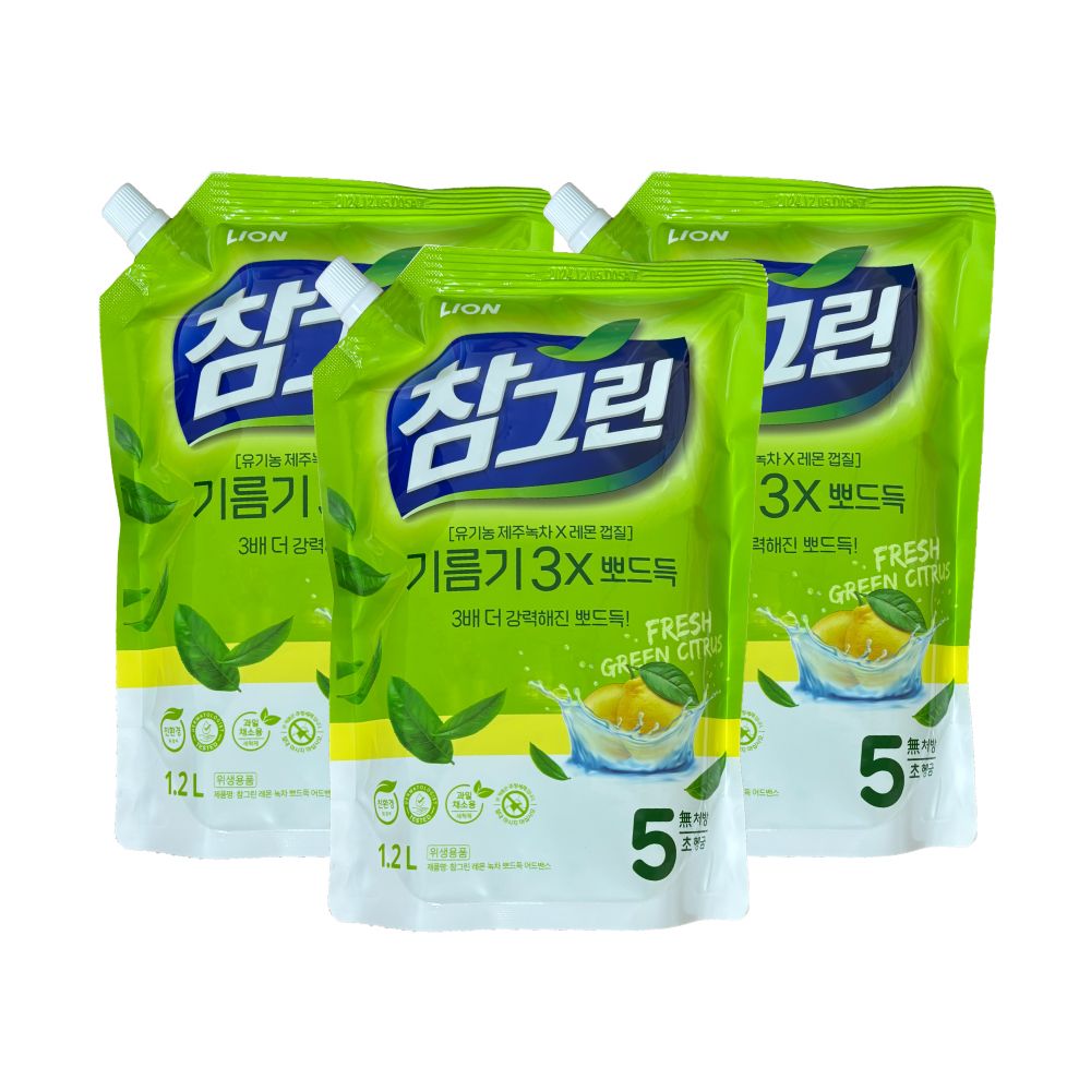 레몬 녹차 뽀드득 어드밴스 주방세제 리필 1.2L x 3개 가격 비교 참그린 레몬 녹차 뽀드득 어드밴스 주방세제 리필 1.2L x 3개
