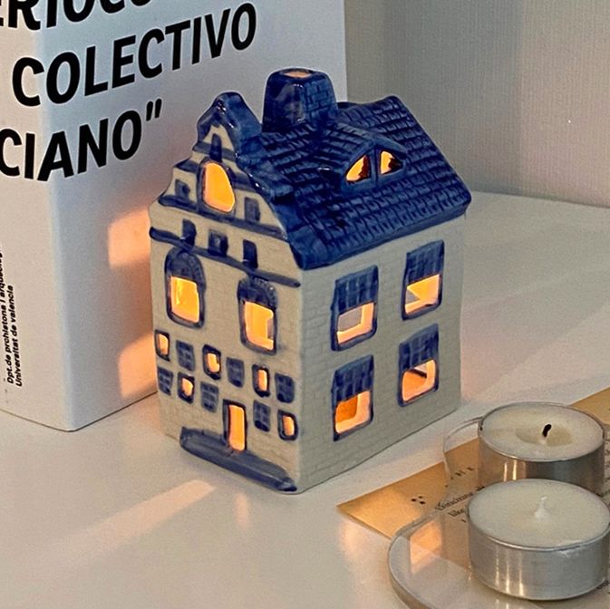 AN.J SHOP ブルーハウス キャンドルホルダー（キャンドル付き） ブルー