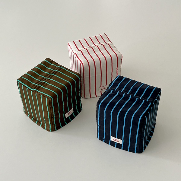 [오늘의집 단독] 컬러 스트라이프 정사각 티슈케이스 (3colors)