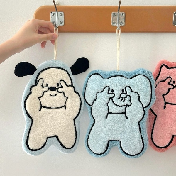 브이포즈 동물친구 주방 키친 고리형 핸드타올 4colors