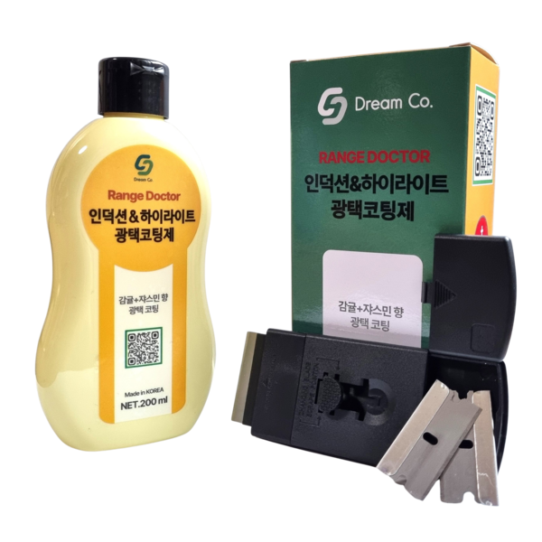 인덕션&하이라이트 광택코팅제(200ml) + 스크래퍼(1) + 녹방지칼날(3) 2세트