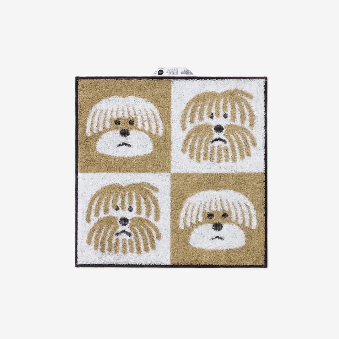 WARMGREY TAIL プレッピードッグ ハンドタオル ベージュ ベージュ