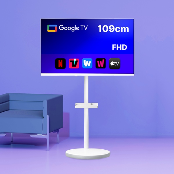 삼탠바이미 109cm(43인치) 스마트 구글 TV 화이트 세트 삼텐바이미 거치대 윌러