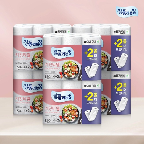 키친타월 150매 x 6롤 x 6팩 (총 36롤)