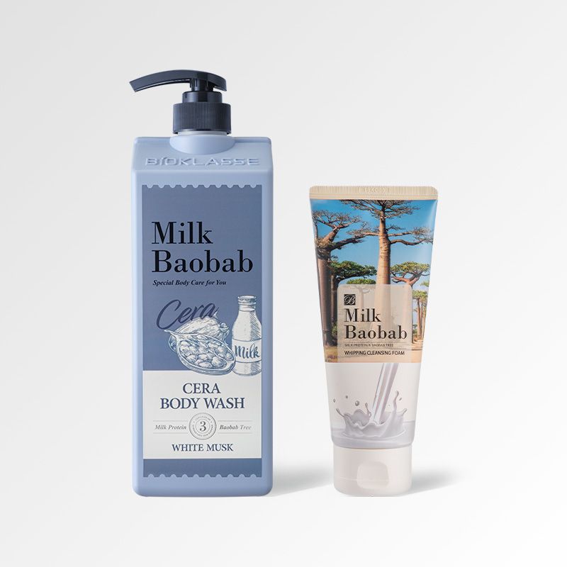 오늘의집 밀크바오밥 세라 바디워시 1200ml+휘핑 클렌징폼 120ml