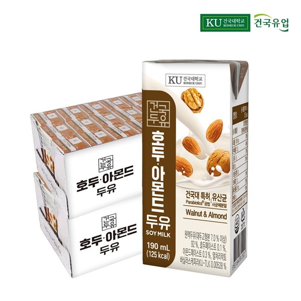 건국두유 호두아몬드 190ml 48팩