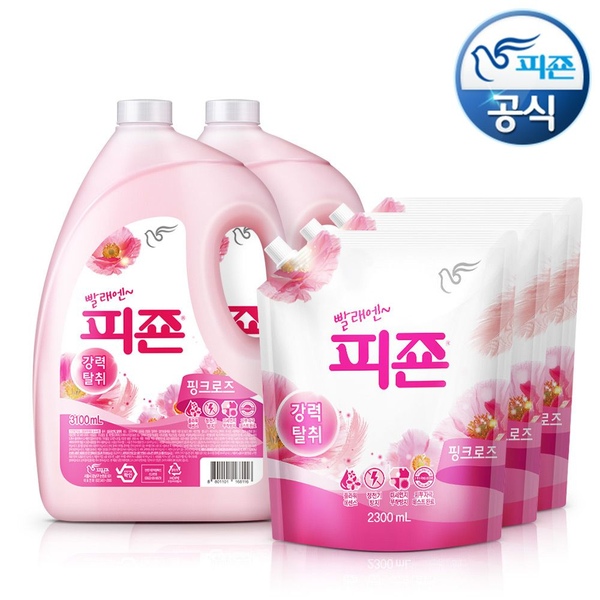섬유유연제 피죤 3100mlx2개+2300mlx3개(향4종택) /총 13.1L