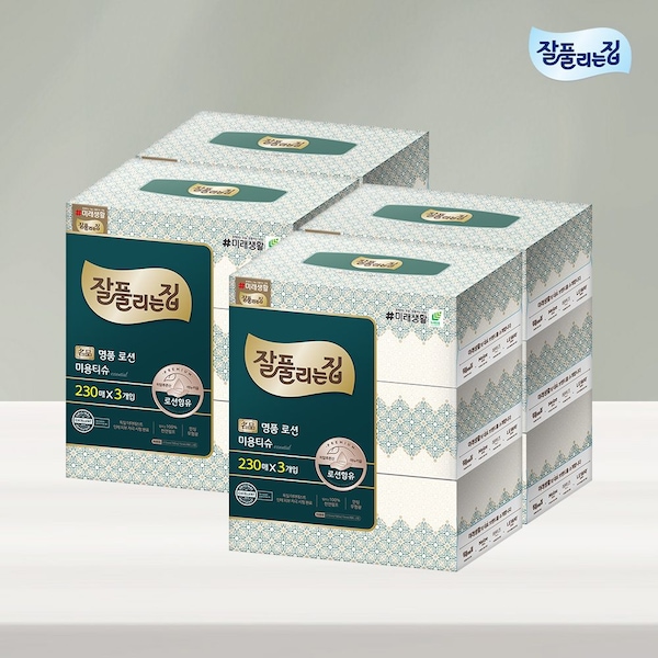 부드러운 보습 로션미용티슈 230매 x 3입 x 4팩