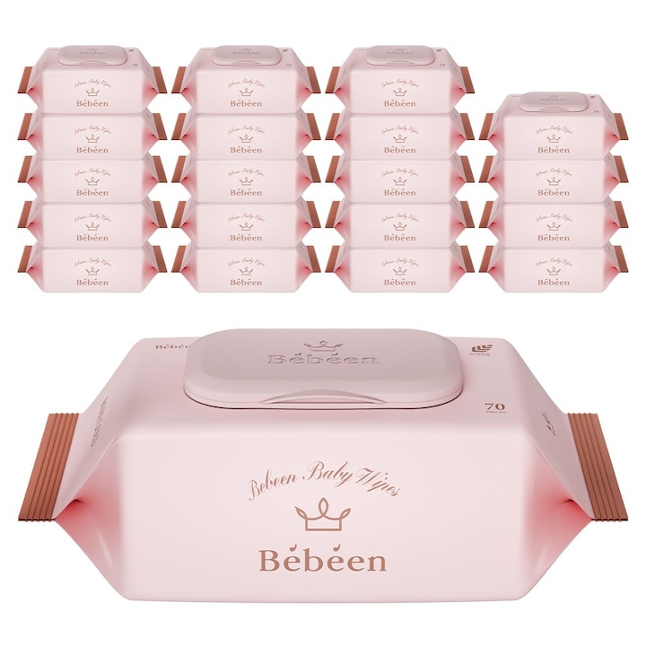 [오늘의집] 베베앙 아기물티슈 베베앙 로즈골드 75gsm 고평량 엠보싱 물티슈 70매 20팩