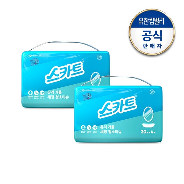 스카트 유리거울 세정티슈 30매x8팩