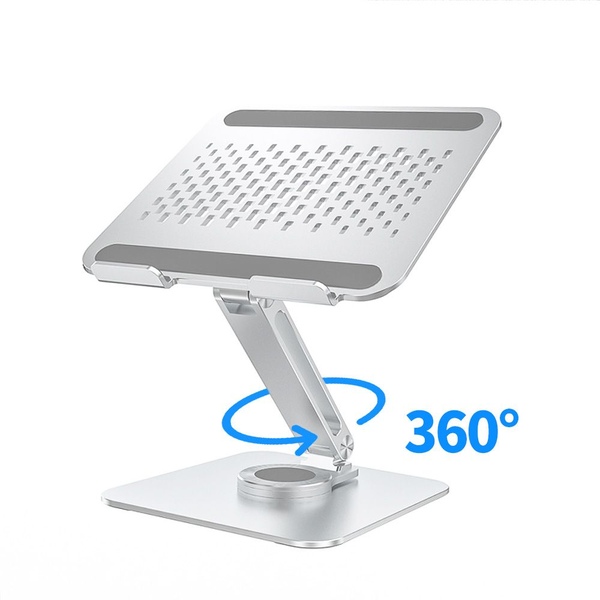리예 360 회전 메탈 노트북 전용 거치대/높이 각도 조절, 실버