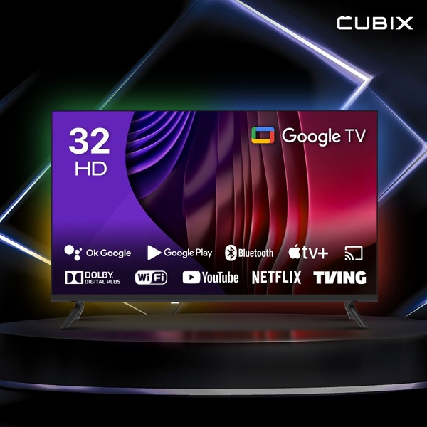 큐빅스 구글 81CM(32인치) HD 스마트 TV 에너지효율 1등급 구글 안드로이드
