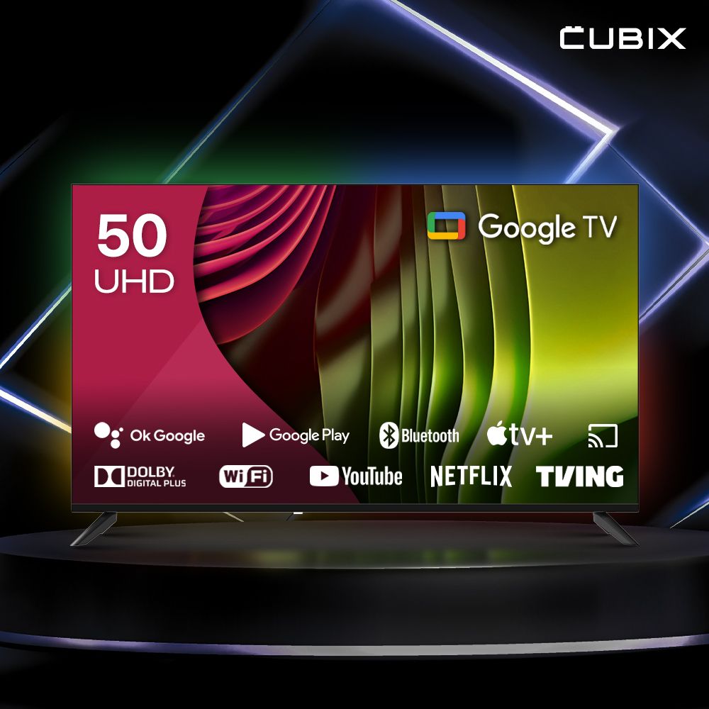 큐빅스전자 큐빅스 127cm(50인치) UHD 4K TV 1등급 구글 스마트티비 안드로이드 - 최저가 365,000원