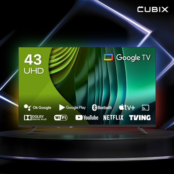 큐빅스 109cm(43인치) UHD 4K TV 1등급 구글 스마트티비 안드로이드