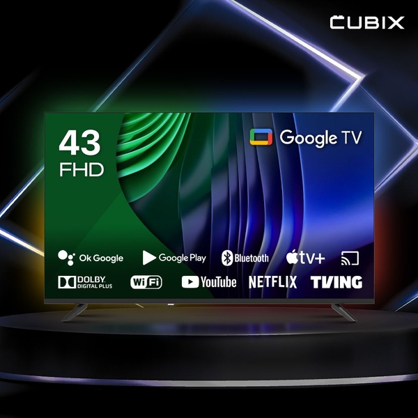 큐빅스 109cm(43인치) FHD TV 에너지효율1등급 구글 스마트티비 안드로이드