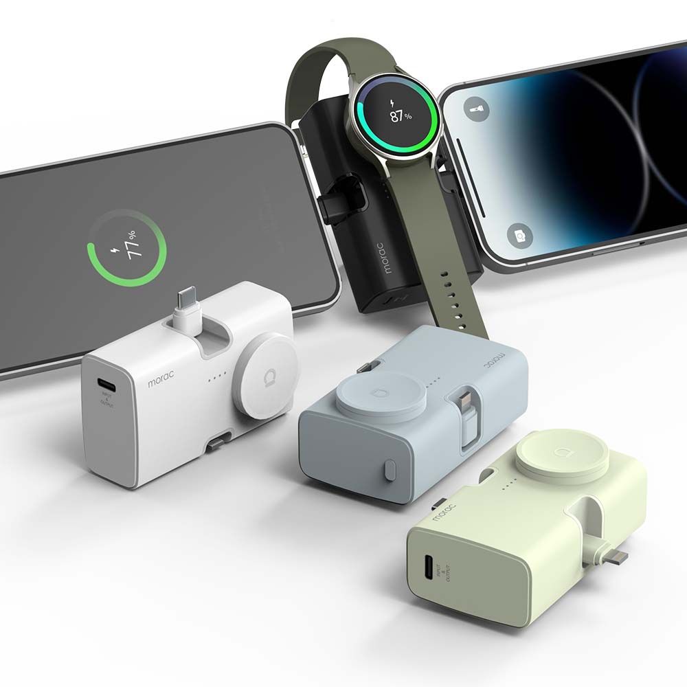 큐잉 4IN1 C타입 8핀 도킹형 갤럭시워치 멀티 보조배터리 5000mAh