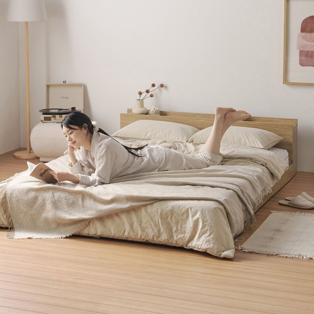 오늘의집 mu' 로우 저상형 매트 매립형 깔판 침대프레임 SS,Q (매트선택)