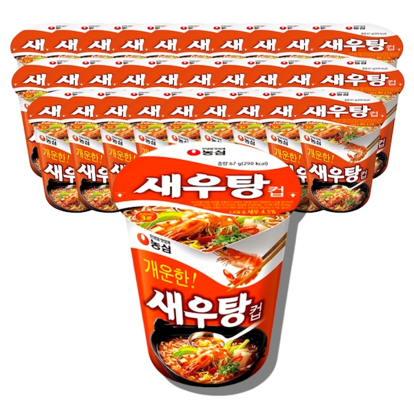 새우탕면 소컵 67gX30개 작은 컵라면 한박스