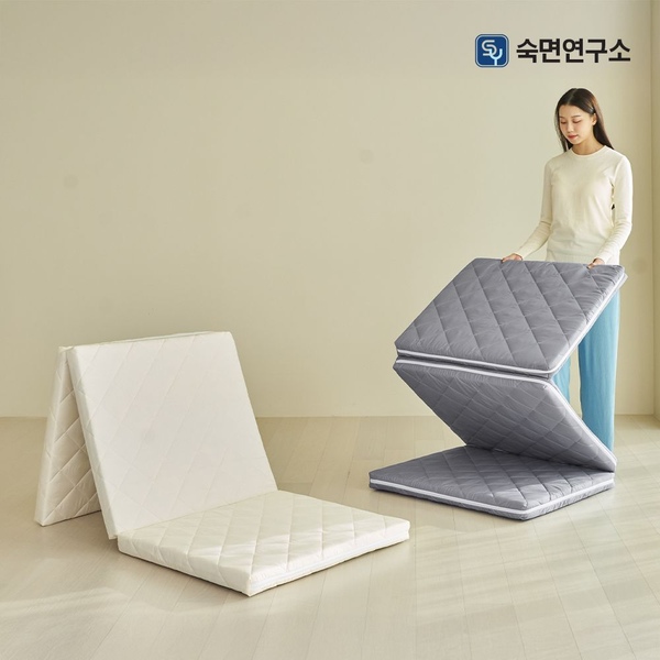 3단 접이식 매트리스 6cm 원룸 침대 바닥 단단한 토퍼 수면매트 (MS/SS/Q)
