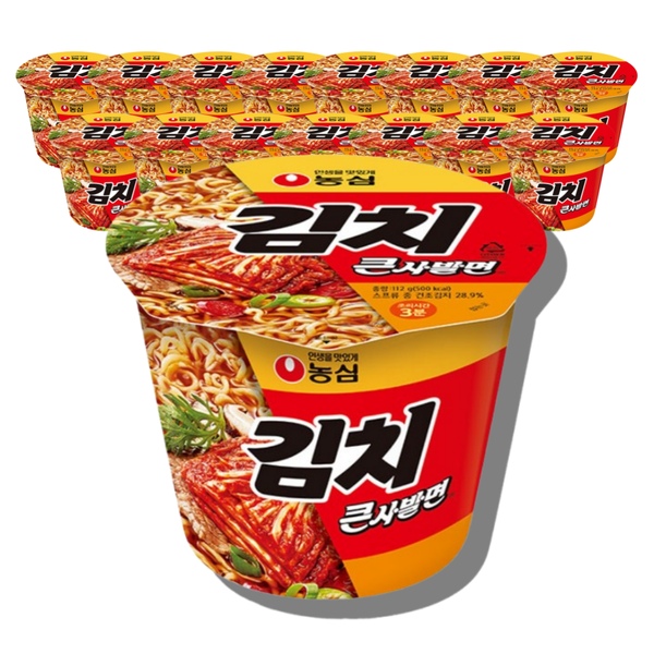 김치 큰사발 112gX16개 컵라면 한박스