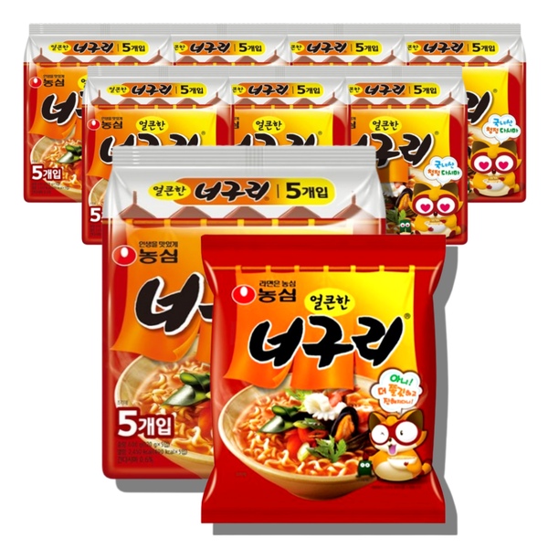 얼큰한 너구리 봉지라면 120gX40개 라면한박스