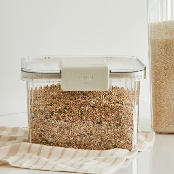 [1+1] 클리어 쌀통 5kg 쌀보관통 쌀항아리 잡곡통 진공 쌀독 밀폐 쌀통