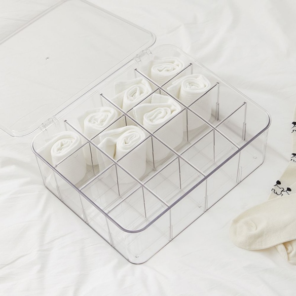 DIY 투명 덮개형 아크릴 정리함 속옷 양말 수납함