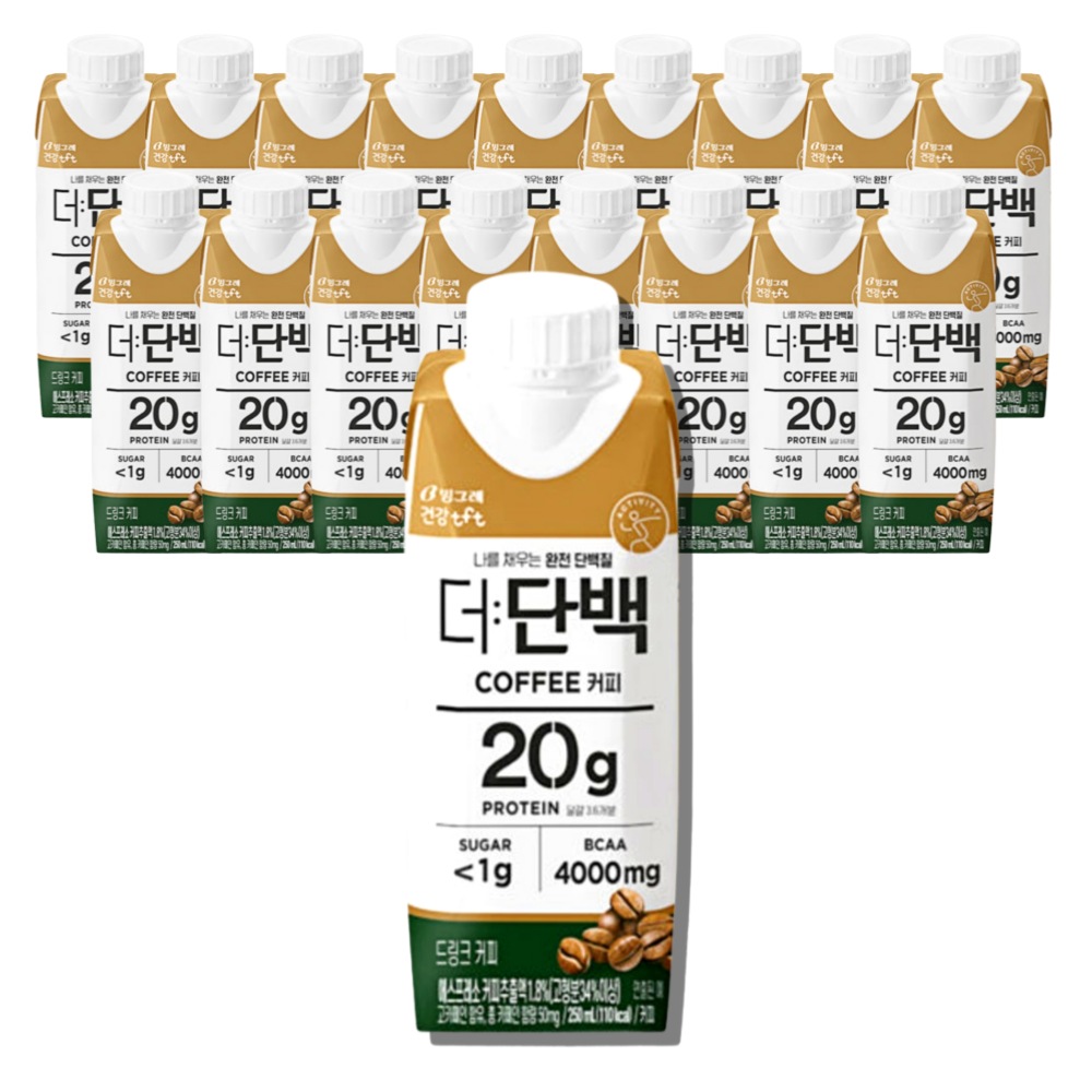 더단백 커피 프로틴 250ml*18개 단백질음료 가격 추이 빙그레 더단백 커피 프로틴 250ml*18개 단백질음료 - 최저가 33,900원
