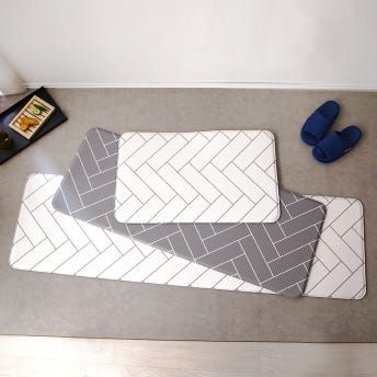 충무몰 PVC 헤링본 양면쿠션 주방매트 12T (소75/대120/특대160) 다용도매트