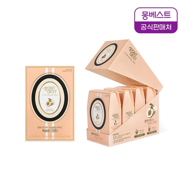 블랜딩 티 복숭아 그린티 (40스틱포)