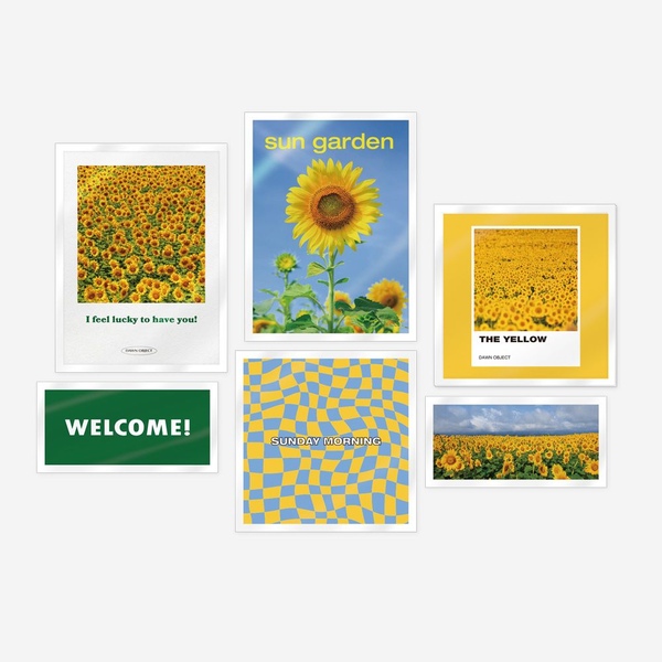 해바라기 ver.01 냉장고 자석 6p 세트 재물운 돈들어오는그림 현관자석