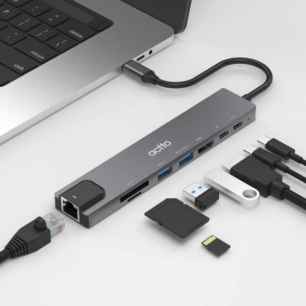 8in1 C타입 HDMI PD충전 랜포트 멀티허브 CRH-24