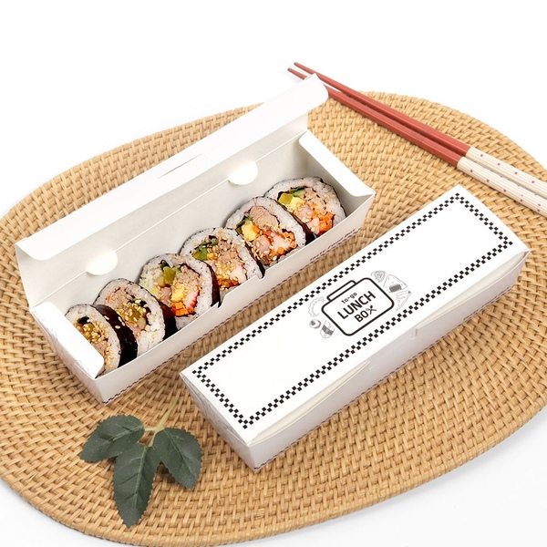 김밥 만두 타코야끼 포장 일회용 투고 런치박스 종이 도시락 50개 / 3size