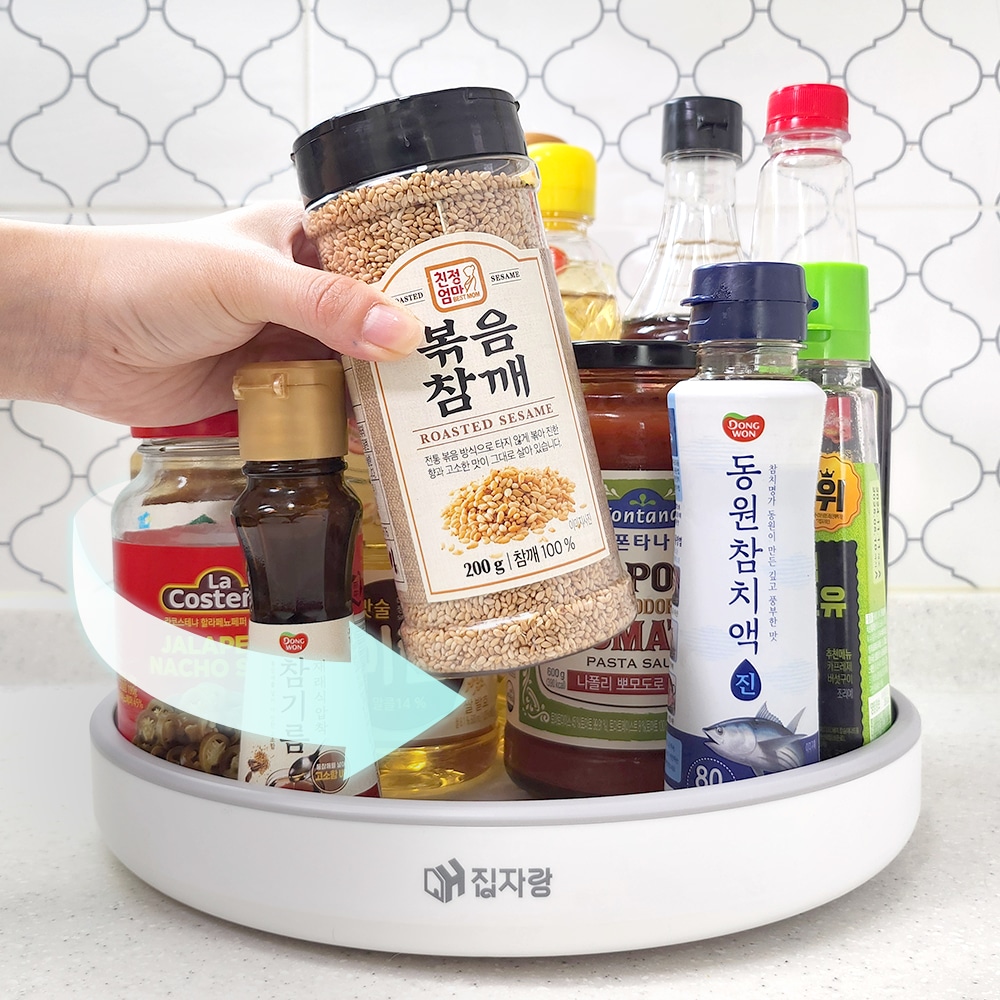 오늘의집 집자랑 원형 회전트레이 냉장고 주방 정리선반 턴테이블 양념통선반 트레이