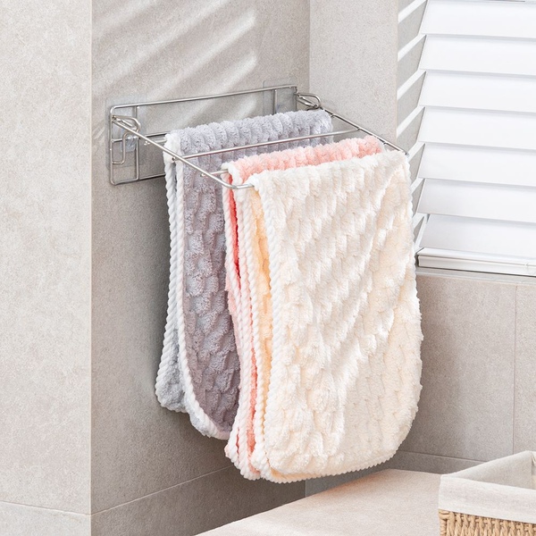 무타공 접이식 미니 빨래 건조대 수건 걸이