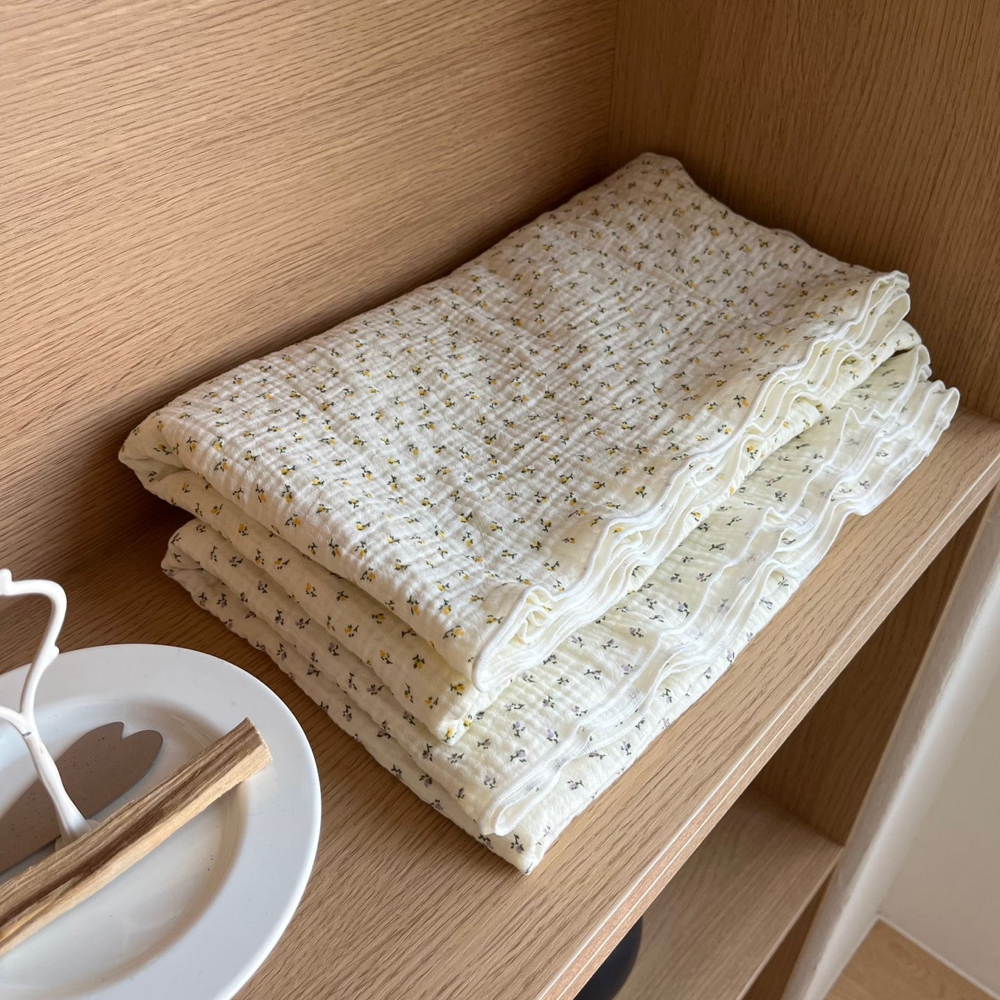 유르유르패브릭 이중거즈 미니꽃 담요 낮잠 여름 잔꽃 이불