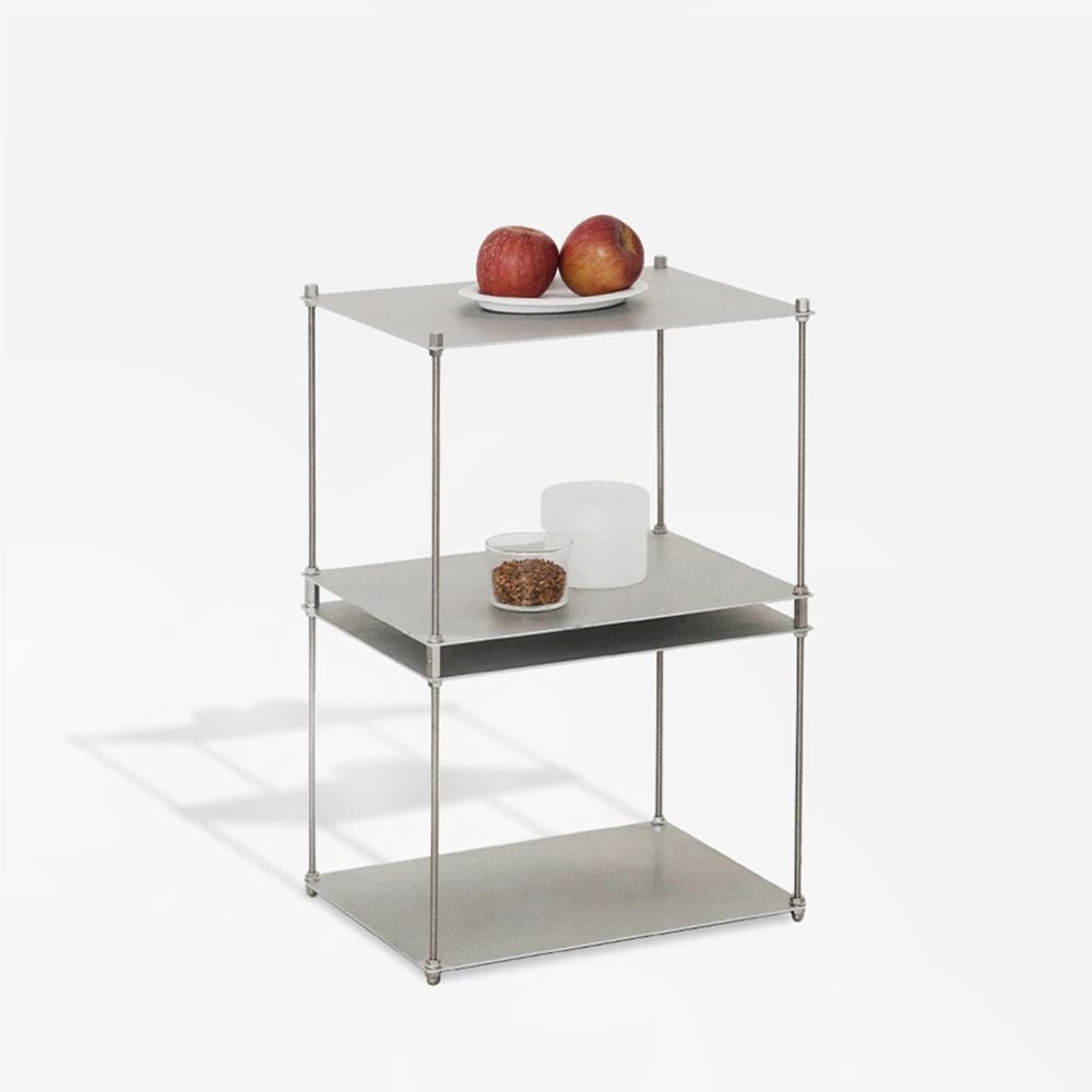 rhombus lab 2段 モジュールラック シルバー スチール 奥行き 30cm 幅