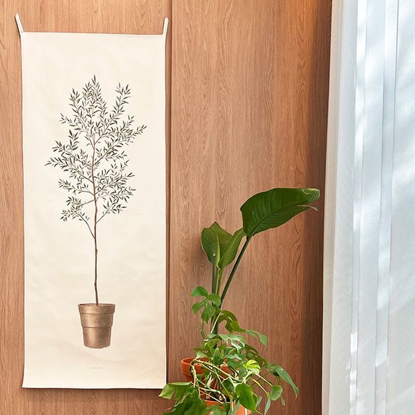pot plant B_세로형 패브릭 포스터 가림막 가리개 커튼(2size)