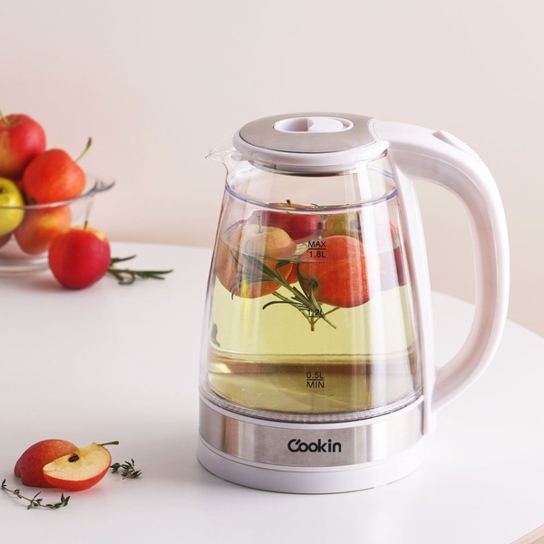 쿠킨 세이프 이중유리 전기포트 1.8L
