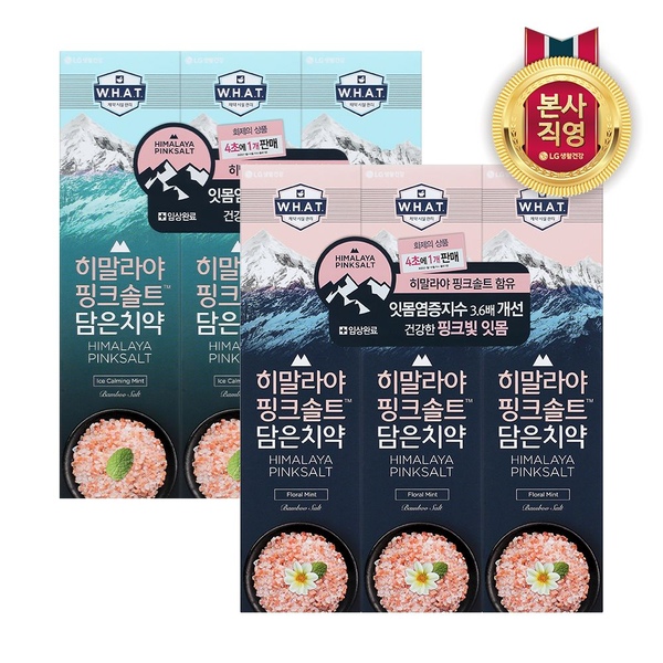 히말라야핑크솔트 치약 100g x 6개(아이스/플로럴 택1)