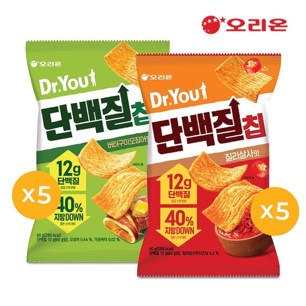 닥터유 단백질칩(60g) 버터오징어/칠리살사맛 5개씩