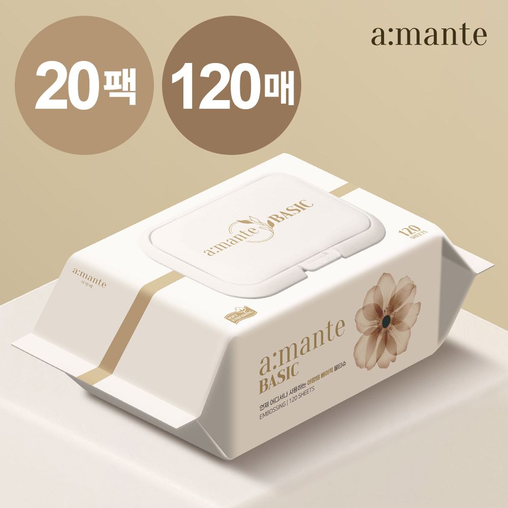 부드럽고 두꺼운 대용량 물티슈 베이직 120매 20팩 가격 추이 아망떼물티슈 부드럽고 두꺼운 대용량 물티슈 베이직 120매 20팩 - 최저가 20,900원