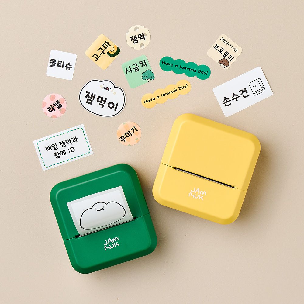 잼먹 라벨프린터 휴대용 무선 네임스티커 라벨기