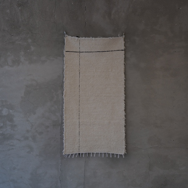 Natural Cotton Rug (Black Line) / 포르투갈 내추럴 코튼 러그