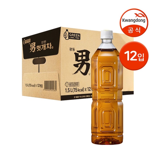 진한 헛개차 무라벨 1.5L 12입 (무라벨/유라벨 랜덤발송)
