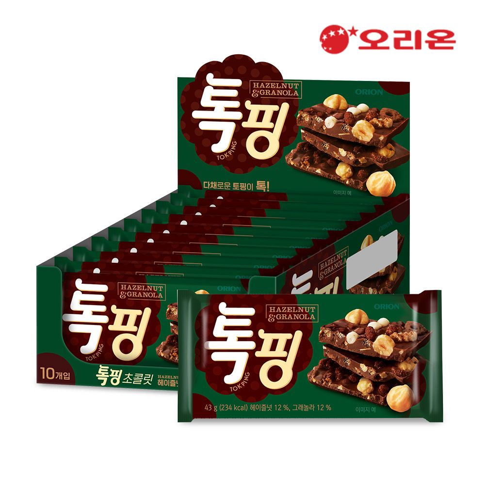 오리온 톡핑 헤이즐넛 그래놀라 1P (43g) x 10개
