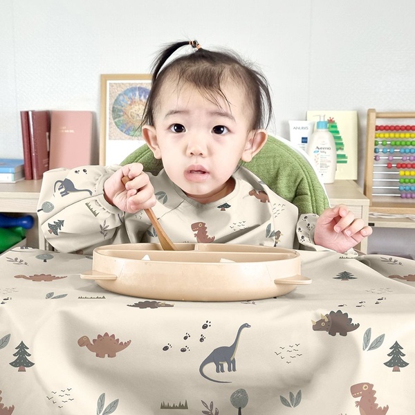 아기턱받이 앞치마 방수 자기주도 이유식
