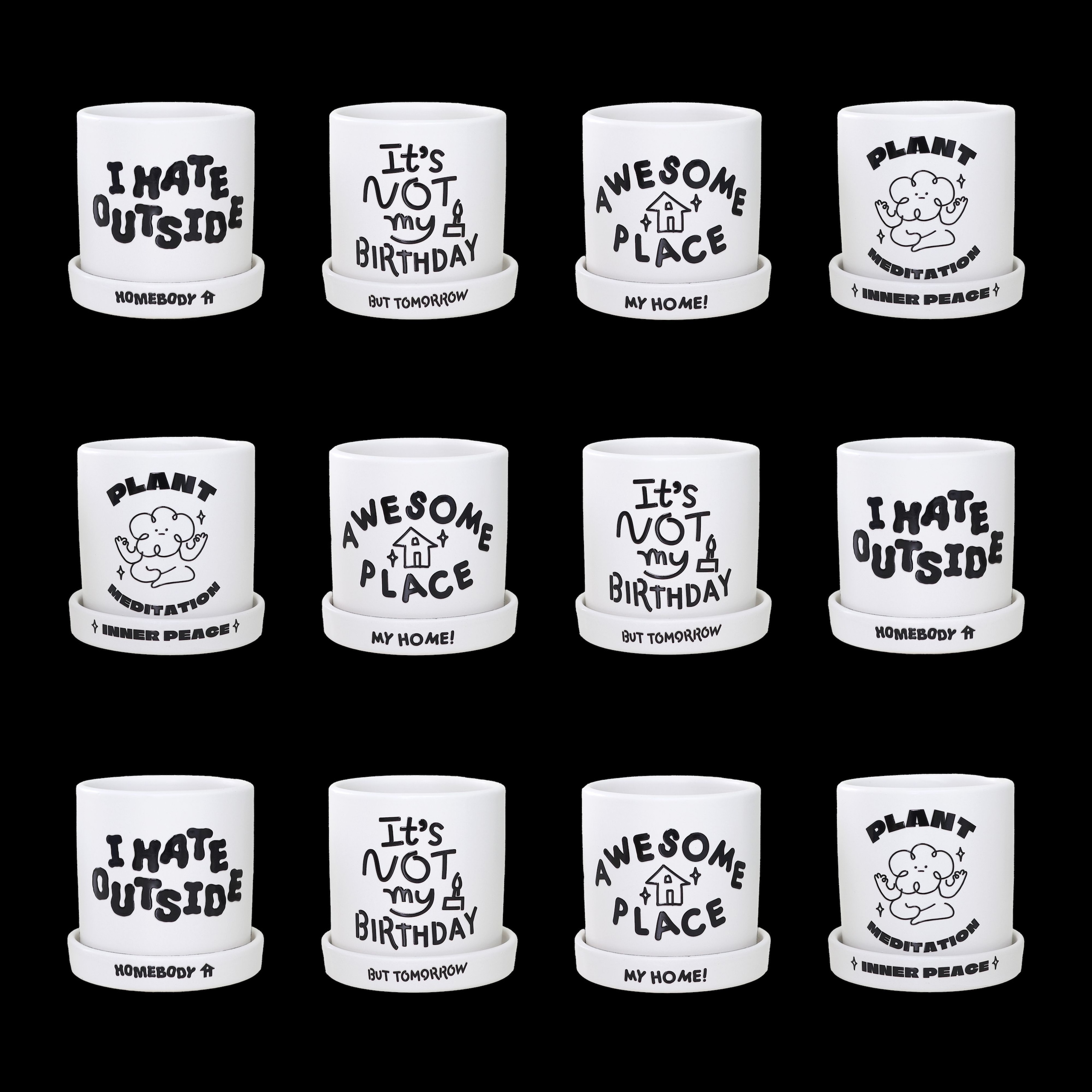 오늘의집 파워플랜트 레터링 화분 (Lettering pot 4ver.)