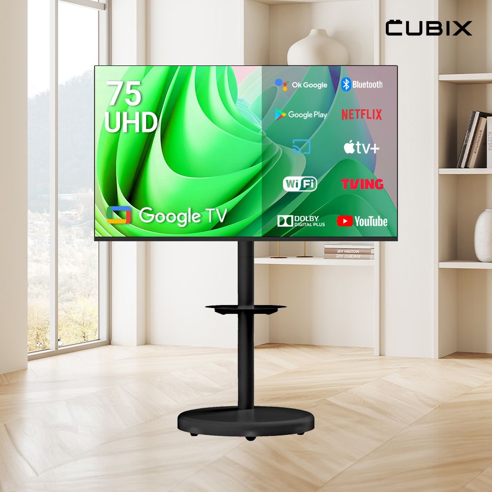 큐빅스전자 무빙큐빅스 블랙에디션 구글 스마트 75인치(190cm) 4K UHD TV 삼탠바이미